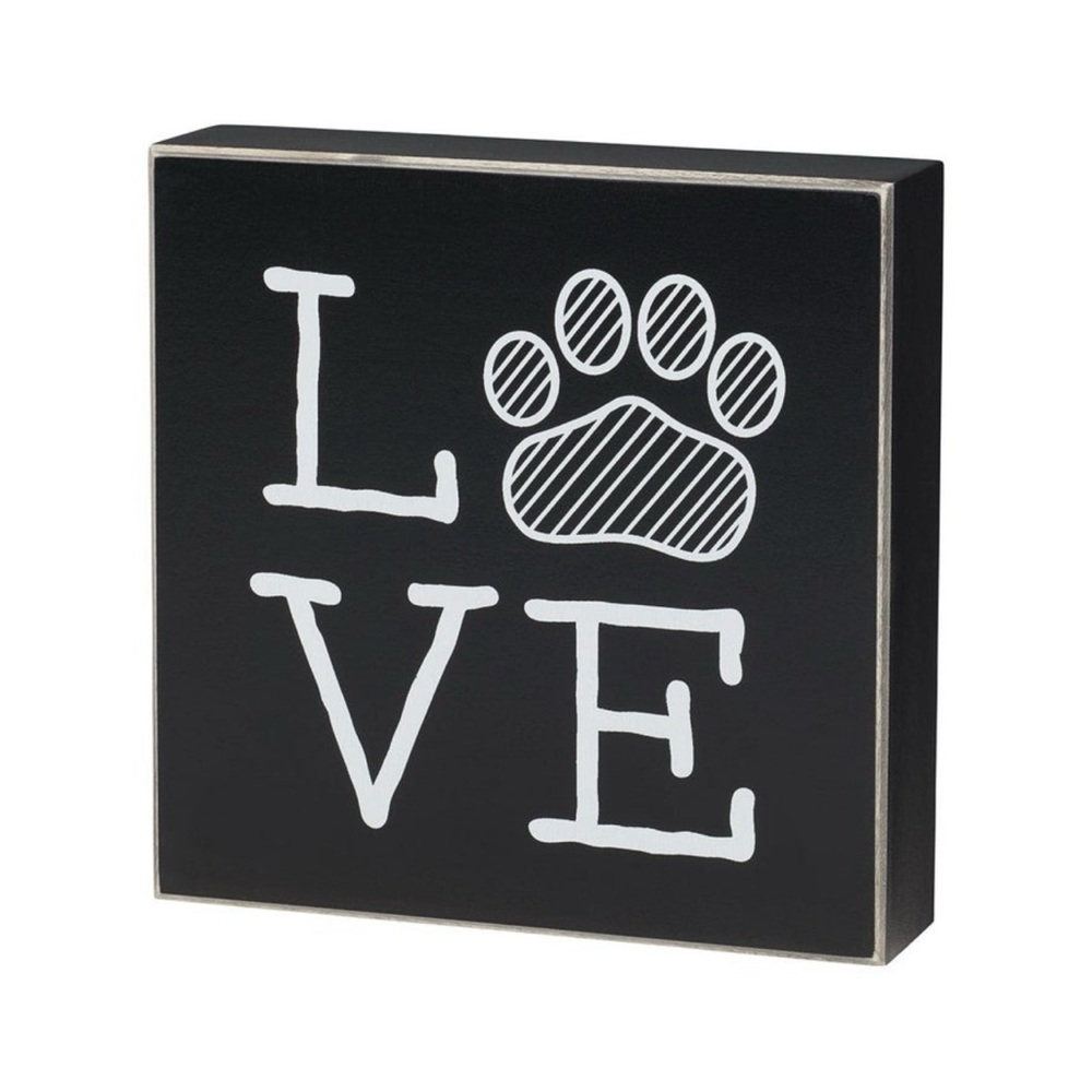Love 🐾 Paw Print Box Sign